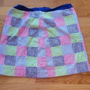 Vineyard Vines Whale Pattern Multicolor Checkered Skirt
